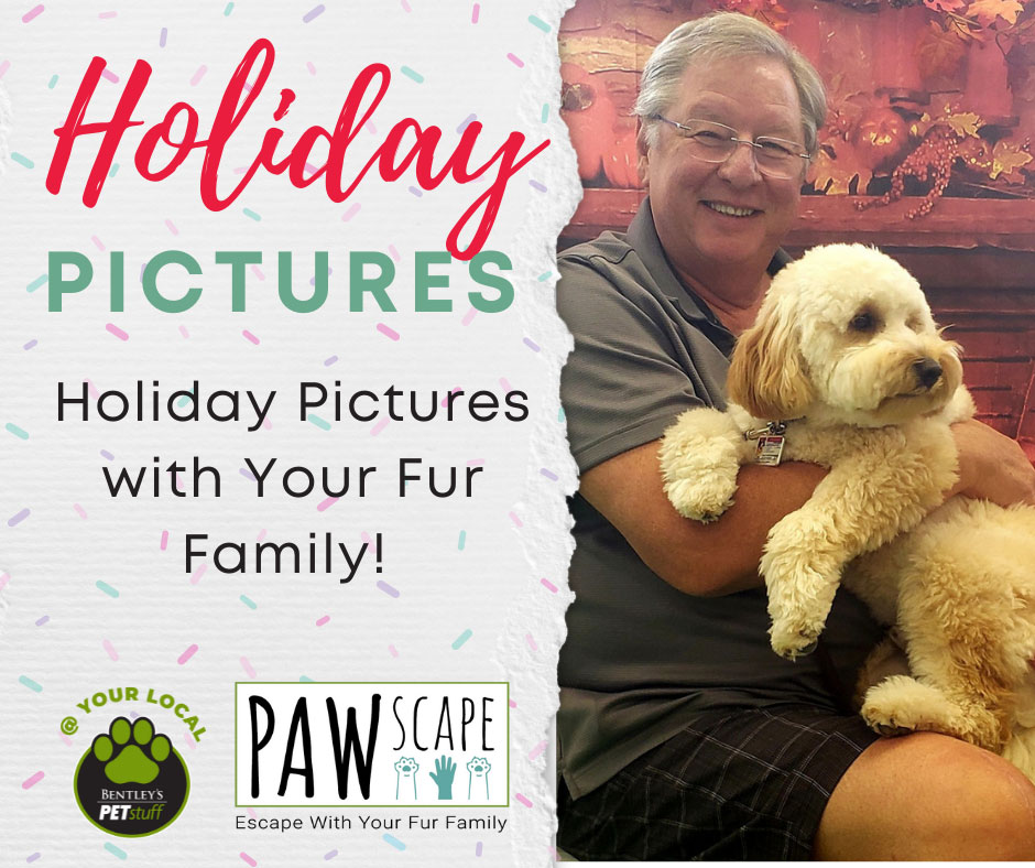Holiday pictures event this weekend with your fur family