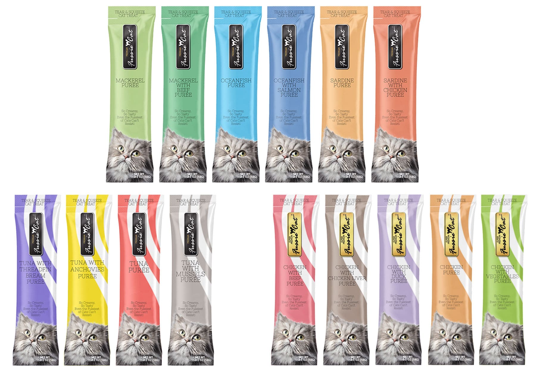 Fussie cat assorted puree tubes