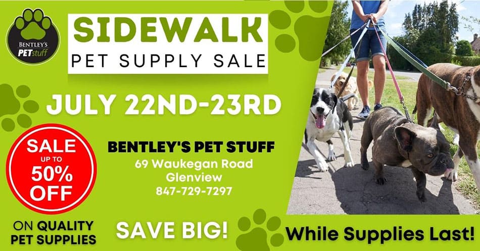 Bentley's sidewalk sale up to 50% off, july 22-23, 69 waukegan road, glenview illinois