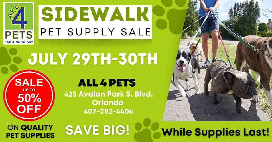 Sidewalk Pet Supply Sale PAWscape™ Event | July 29th. - 30th., Avalon Park Location Orlando, FL.